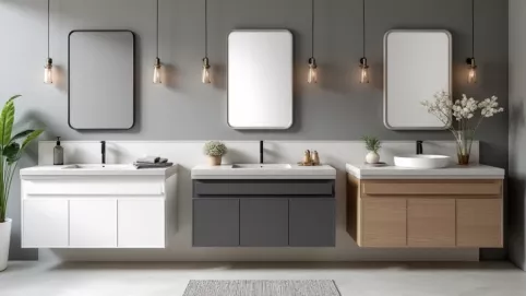 jaki kolor szafek do szarej łazienki