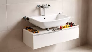 Montaż umywalki z szafką wiszącą