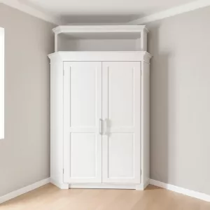 Szafa narożna biała z nadstawką