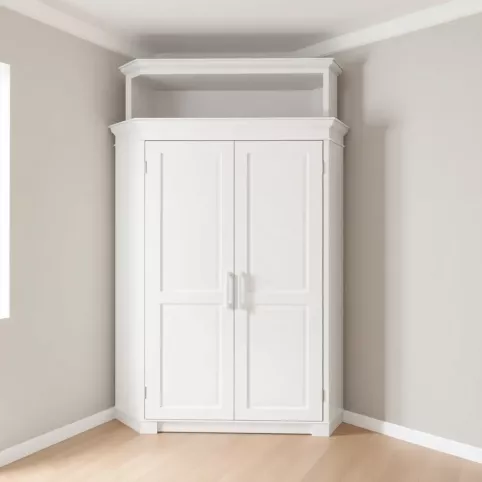 Szafa narożna biała z nadstawką